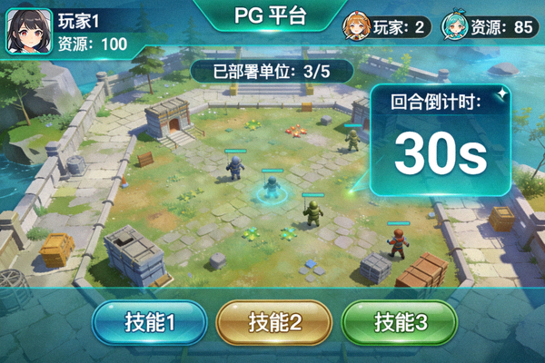 PG平台轻度策略类游戏对战界面展示